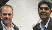 Dave Wibberley (left) with Vinesh Maharaj after the presentation